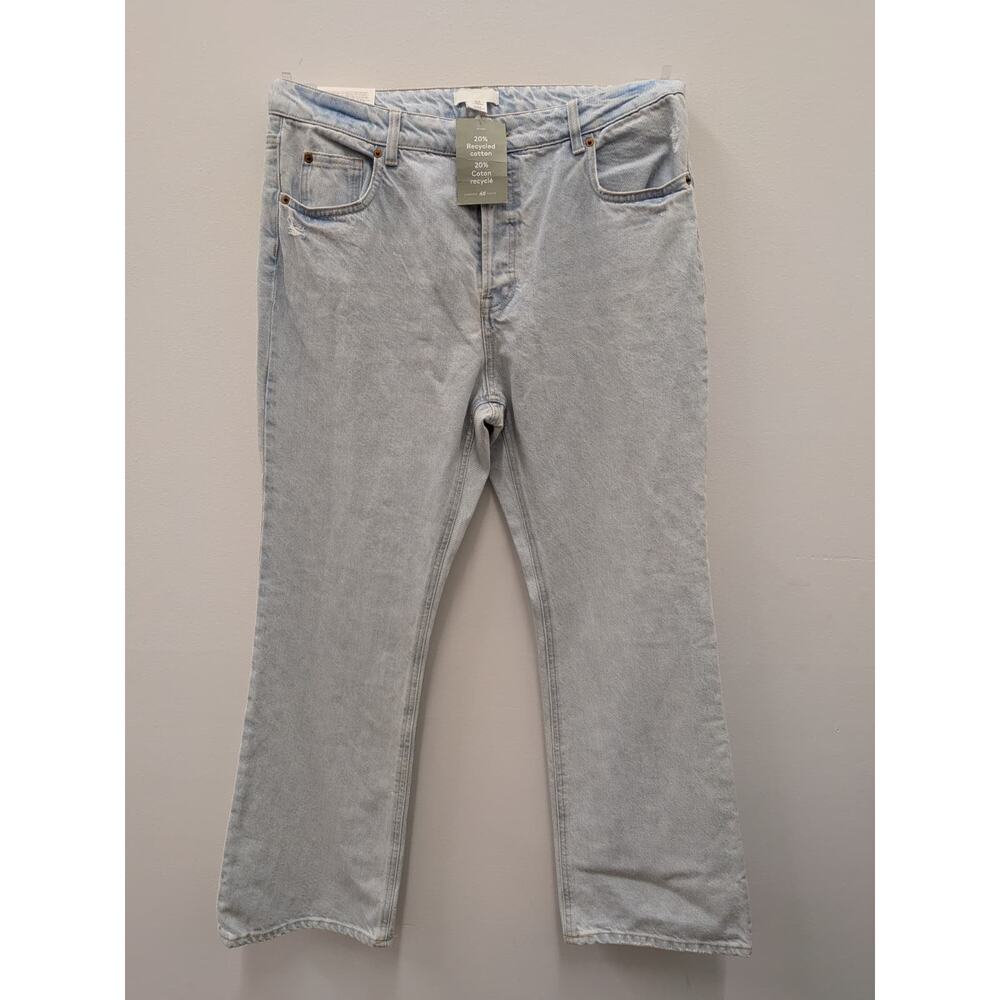 H&M Light Wash Straight Leg Jeans Women’s Size 14 High Rise Denim Pants
